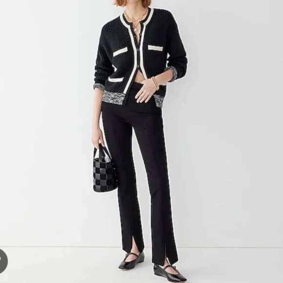 J. Crew Flare-leg trouser in Italian Ponte: Black (L) NWT - Picture 3 of 3